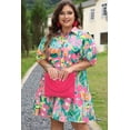 thumbnail image 4 of FOLUNSI Plus Size Floral Puff-Sleeve Dress – Trendy, Flirty Fit!, 4 of 8