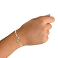 thumbnail image 7 of AFFY Heart & Round Shape Simulated Emerald Infinity Heart Chain Bracelets In 14K Yellow Gold Over Sterling Silver -7.5, 7 of 7