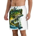 thumbnail image 2 of Logiee Big bass fish Print Mens Swim Trunks Quick Dry Board Shorts,Breathable Hawaii Beach Shorts Swimwear Bathing Suits-Small, 2 of 6