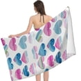 thumbnail image 2 of PHYHOO Quick Dry Beach Towels for Adults &amp; Kids,Watercolor Blue Pink Hearts Oversized Microfiber Bath Towels Blanket for Swimming Picnic Camping Bathroom Yoga Gym Travel 30x60in, 2 of 8