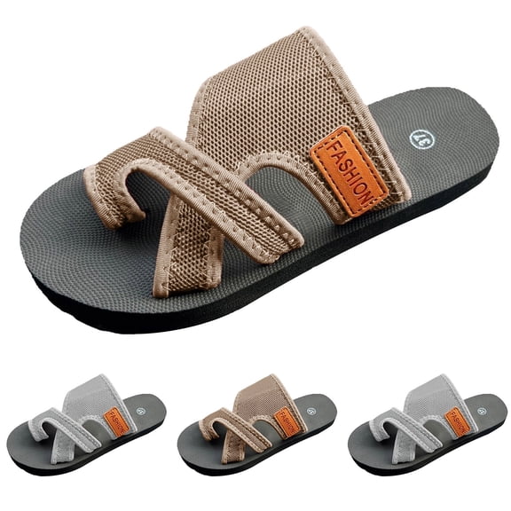 Modstep Orthopedic Flat Sandals for Women Men Mesh Arch Support Slide Shoes 2026 Comfortable Beach Toe Ring Slippers 5.5 Grey