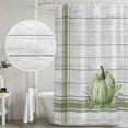 thumbnail image 5 of Sage Green Pumpkin Shower Curtain, Waterproof Shower Curtains for Bathroom, Thanksgiving Fall Leaf Retro Stripe Washable Fabric Bathtub Curtain Set Bath Decor with 12 Hooks Long 72"x84", 5 of 8