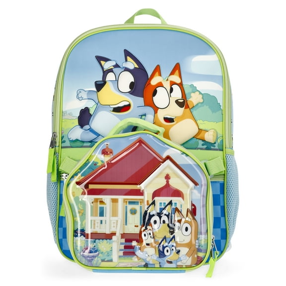 Bluey Home Sweet Home Unisex 17" 2-Piece Backpack & Lunch Set, Blue