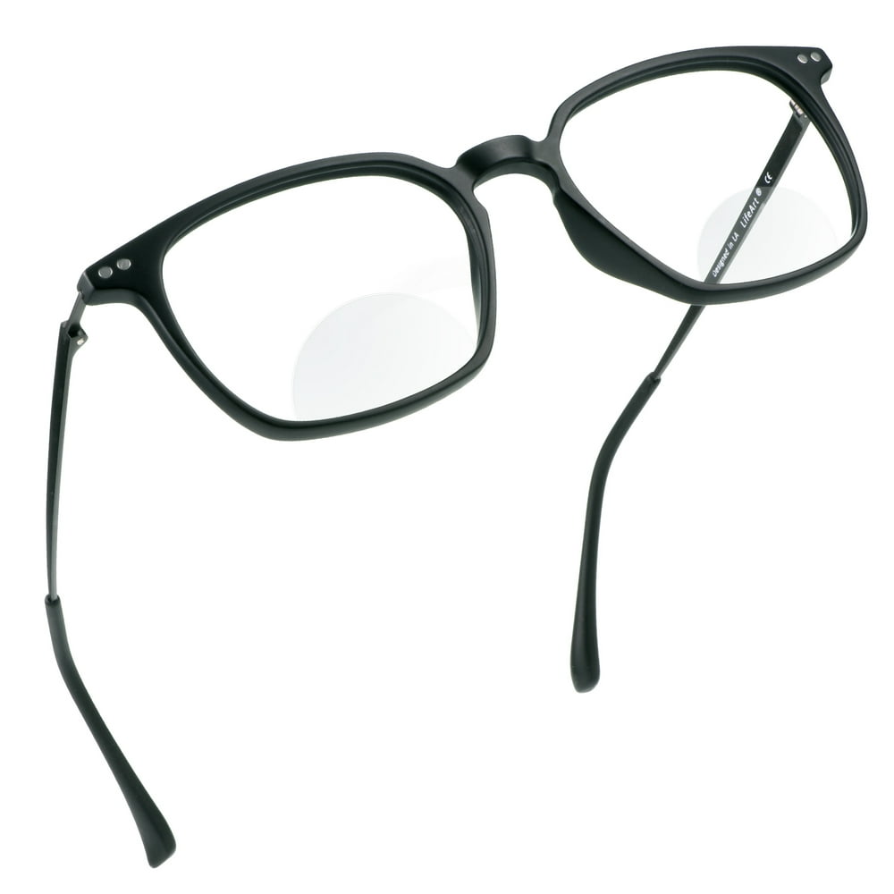 LifeArt Bifocal Reading Glasses with Round Lenses, Blue Light Blocking