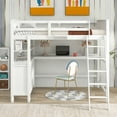 thumbnail image 3 of Full size Loft Bed with Drawers and Desk, Wooden Loft Bed with Shelves - White, 3 of 10