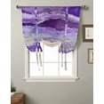 thumbnail image 2 of Purple Coastal Tie Up Curtains for Kitchen Bathroom Bedroom Windows 45 Inch Length, Spring Summer Ocean Beach Nautical Sea Wave Balloon Drape Curtains Shade Rod Pocket Drapery Curtain Panel, 42"x54", 2 of 7