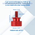 thumbnail image 2 of 12 Pcs M4*0.7 Knurled Thumb Screw Computer Case Threaded Hand Tighten Screws for PC Case, Red, 2 of 7