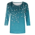 thumbnail image 5 of GaThRRgYP Womens Fall Long Sleeve Tunic Tops,Plus Size Womens Hoodies on,Women's 2026 Spring/Summer Top Round Neck Top Loose and Comfortable 3/4 Sleeve Round Neck Top/Shirt Multicolor L, 5 of 5