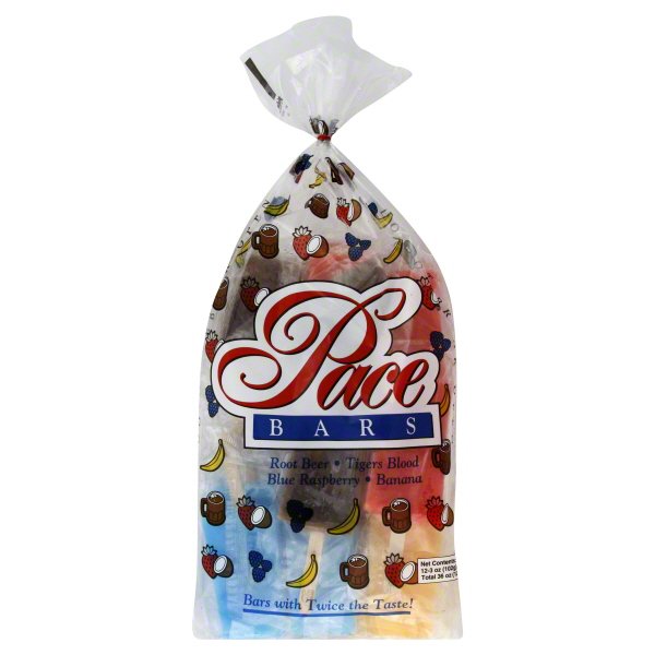 Pace Bars Root Beer, Tigers Blood, Blue Raspberry & Banana, 12 3 oz
