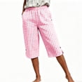 thumbnail image 5 of HBGVBA Women Casual Plaid Capris with Pockets,Plaid 5 Length Shorts with Practical Side Pockets All Season Wear, 5 of 5