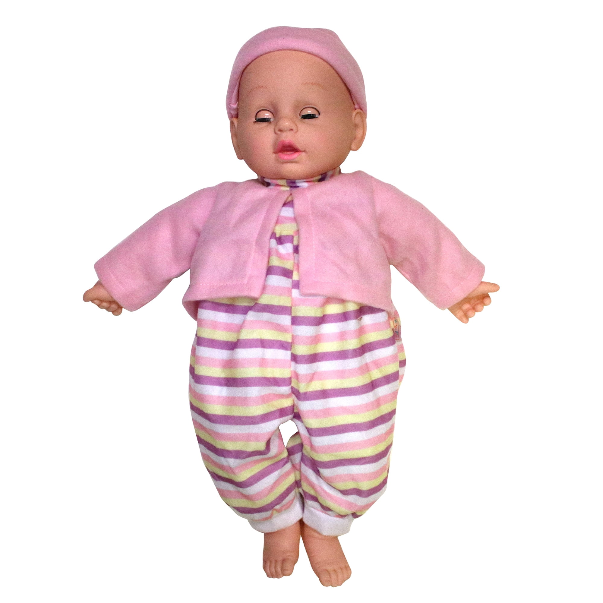 Baby's First: So Big - Striped Pajamas with Matching Baby Cap - 19" Baby Doll, 3pc Toy Care Accessories, Sleepy Time Eyes, Soft & Cuddly, Toddlers-Kids 2 years & UP