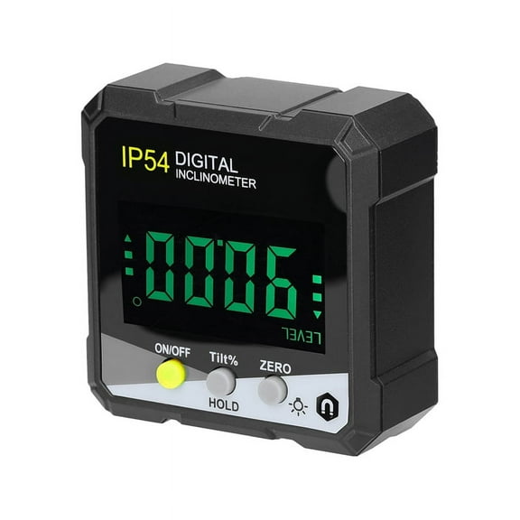 IP54 4X90° Portable Digital Inclinometer LCD Backlight Digital Protractor Slope Meter Digital Angle Ruler(Yellow)
