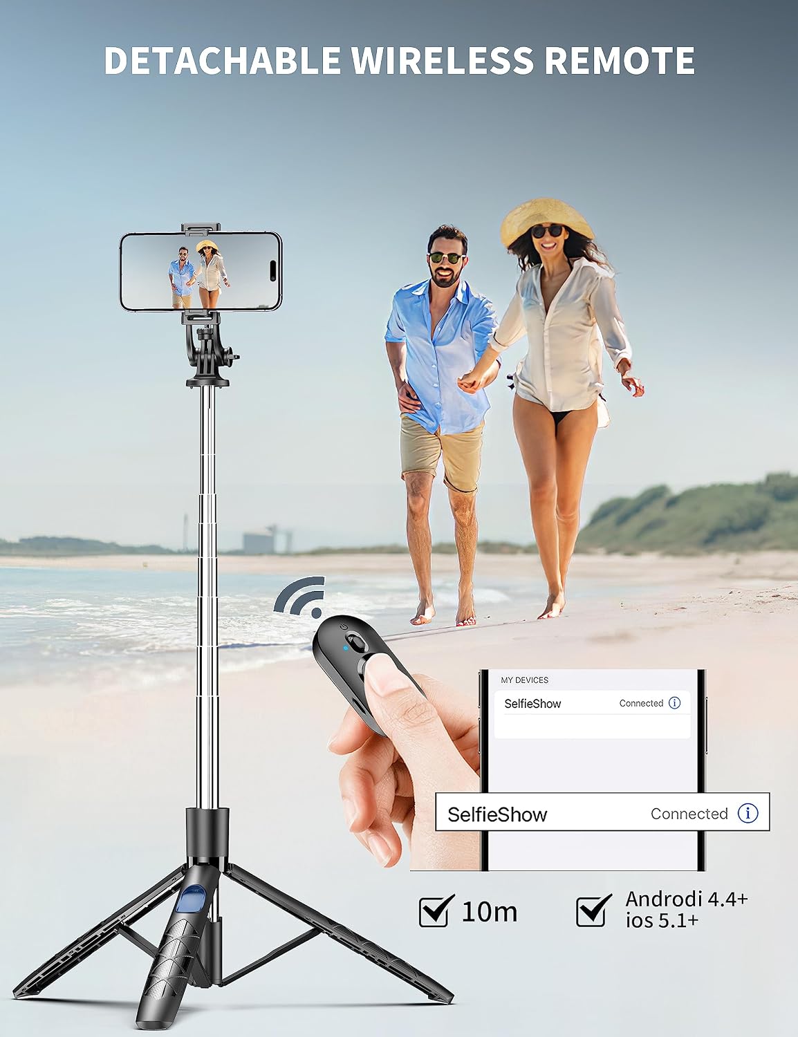 SelfieShow 71 inch Phone Tripod with Wireless Remote photo 6