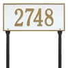 Personalized Whitehall Products Hartford 1-Line Standard Lawn Plaque in White/Gold