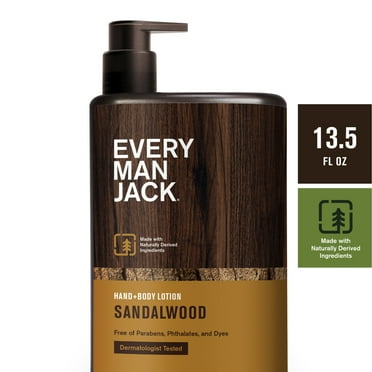 Every Man Jack Men's Sandalwood Hand & Body Lotion for All Skin Types - 13.5oz