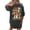 Dark Gray, variant on Women T Shirt Letter Floral Grpahic Oversize Loose Casual Short Sleeve Summer Workout Clothes Dark Gray L