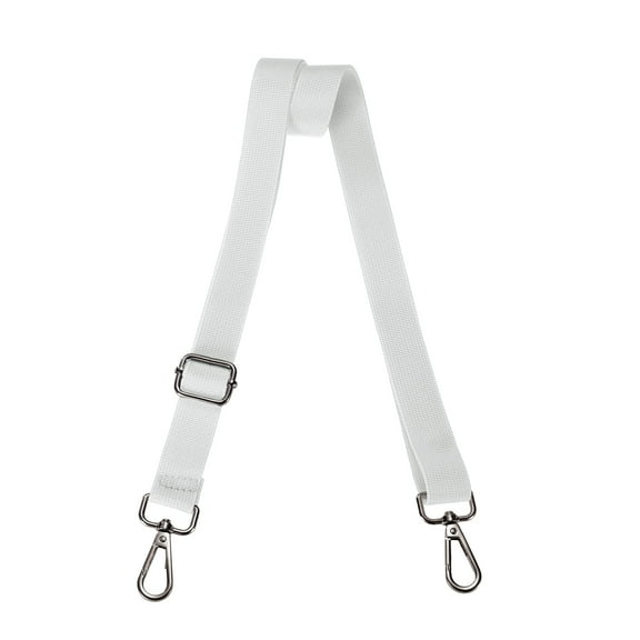 Shoulder Strap 2.5cm Wide Crossbody Strap, Silver White, Black Buckle