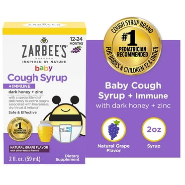Zarbee's Baby Honey Cough Syrup Immune Support*, Grape, 2 fl. oz