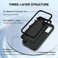 thumbnail image 2 of I-HONVA Compatible with iPhone 11 Pro Max Case,3-Layer Military Grade Drop Protection Anti-Slip Bumper Rugged Shockproof Dustproof Protection 6.5 inch Phone Case,Black, 2 of 6