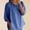 A1-Blue, variant on Embroidered Peasant Tops Half Button Down Shirts Puff Short Sleeve Loose Fit Tee Shirts Gauze Tops Womens Bohemian Tops Floral Tunic Embroidered Shirts 3/4 Sleeve T Shirt Gauze Shirts Black L