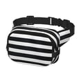 thumbnail image 2 of Honeii Black And White Stripes Print Square Double Layer Waist Bag,Waist Belt Bag Fashion Fanny Women and Men,For Travel Running Hiking Walking, 2 of 9