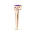 thumbnail image 3 of ANGARA Natural 1.1 Ct. Amethyst with Diamond Classic Ring in 14K Rose Gold for Women (Ring Size: 11.5), 3 of 10