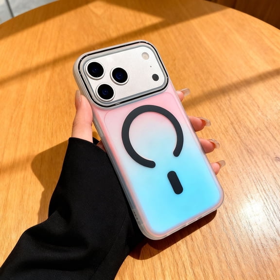 For iPhone 17 Phone Case,Compatible with Mag-Safe,Luxury Discolored Dazzling Bling Back Design,Ultra Slim Shockproof Anti-fall Drop Protection,Durable Thin Fit Phone Case Cover,Black