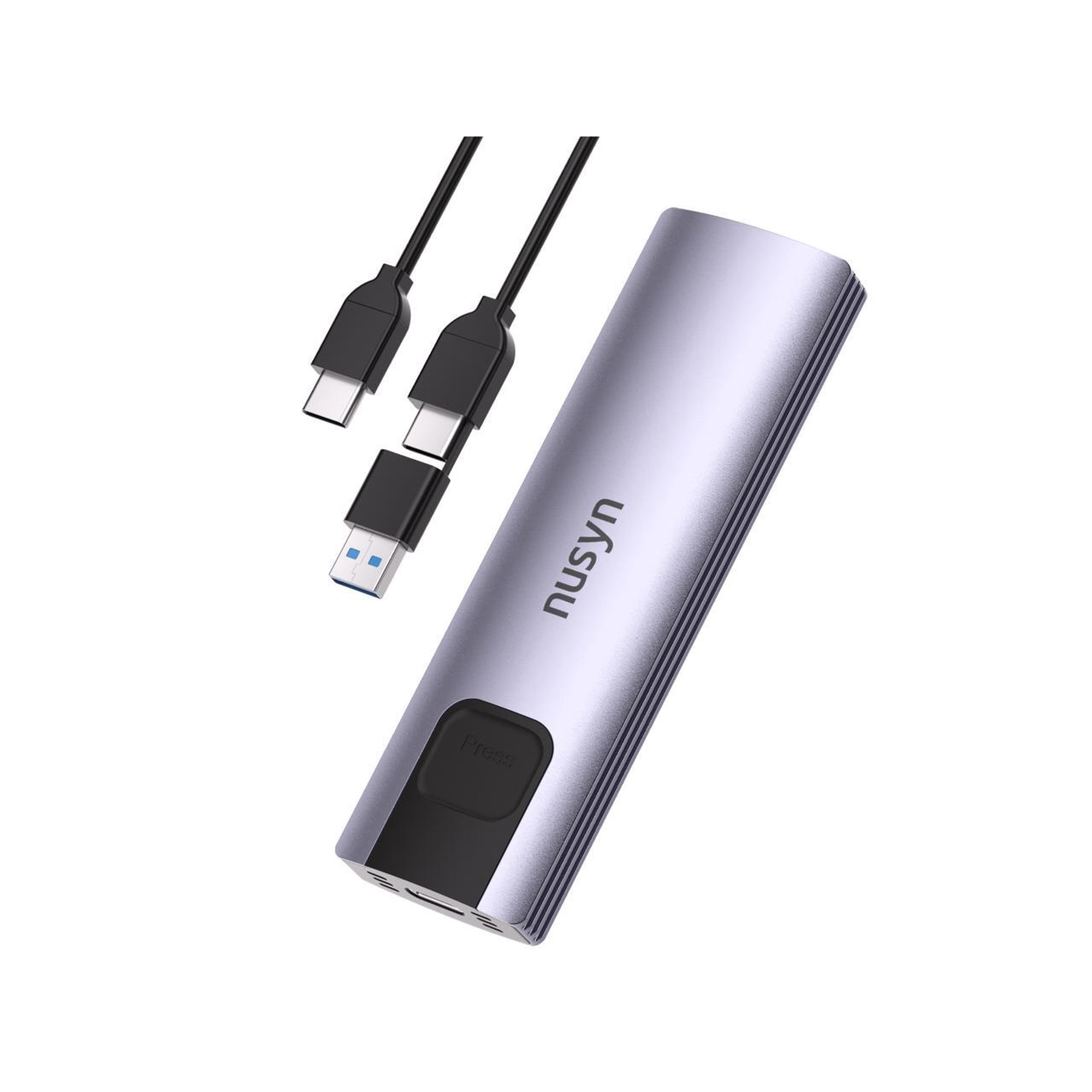 Nusyn NSE20 10Gbps M.2 NVMe/SATA SSD Enclosure,USB-C External Hard Drive Case, Tool-Free Installation, Plug & Play, Aluminum Housing, Compatible with Windows, Mac, Linux, iOS & Android
