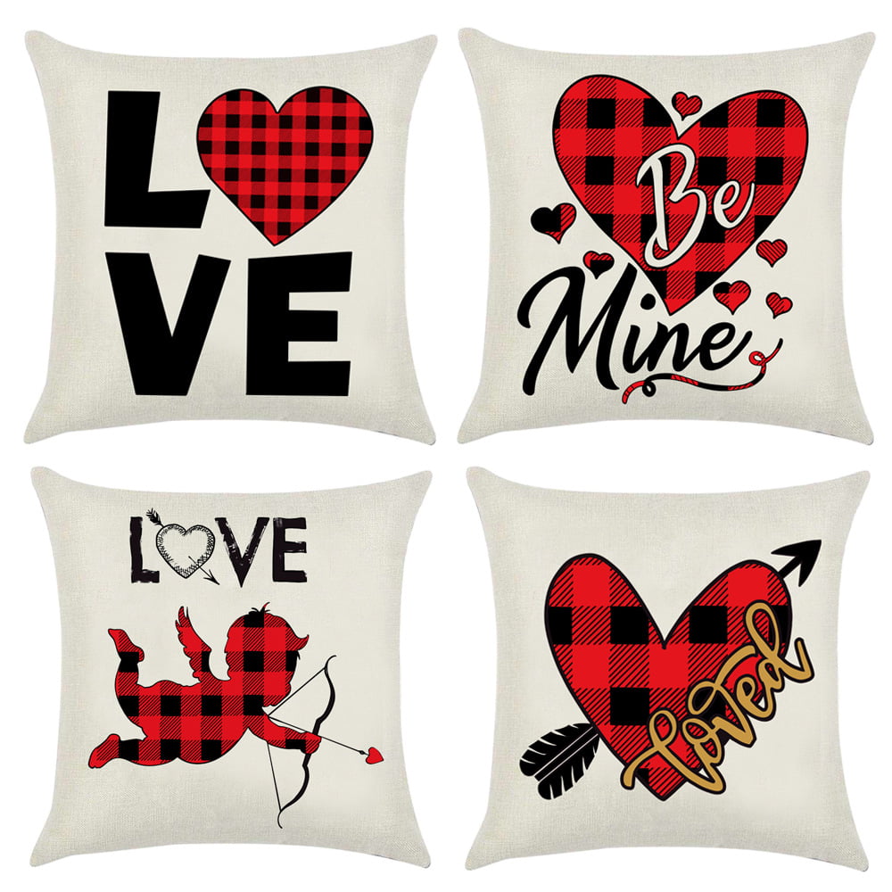 Doingart Valentine's Day Pillow Covers, Decorative Throw Pillow Case, 18x18  Cupid Heart Love Decorative Cushion Cover, 4pcs - Walmart.com