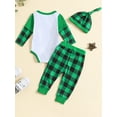 thumbnail image 3 of Suealasg Baby Boys Gentleman Suits Newborn Irish Day 3Pcs Outfits 6M 9M 12M 18M 24M Long Sleeve Truck Print Rompers and Long Pants Hat Set Spring Clothing for Infant Boys, 3 of 9