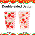 thumbnail image 5 of 12 PCS Strawberry Party Favor Popcorn Boxes Summer Strawberry Boxes Goodies Boxes Treat Box for Berry One Strawberry Birthday Baby Shower Decor Supplies, 5 of 7
