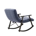 thumbnail image 6 of Rocking Chair Nursery - Modern Velvet Gliding Rocker Chair Lounge Chair with Adjustable High Back and Footrest, Glider Recliner Nursery Chair for Living Room Bedroom Office, Blue, 6 of 6