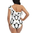 thumbnail image 5 of Honeii Lovely Penguin for women's one-piece swimsuit featuring a chic one-shoulder design experience elegance and style in the water-X-Large, 5 of 6
