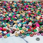 Fun-Weevz 2500 Pcs Round Heishi Beads for Jewelry Making Adults, 15 Flat Ceramic Clay Bead Strands in Assorted Colors