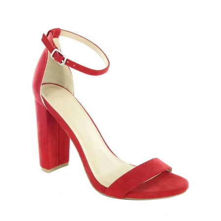 

Wild Diva MORRIS-01 Women’s Open Toe Ankle Strap Chunky Block High Heel Sandals