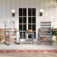 thumbnail image 4 of FURRYFECTION Outdoor Rocking Chair with High Ladder Back,HDPE Plastic Porch Rocker Chairs for Patio,Garden,Lawn,Balcony,Grey, 4 of 9