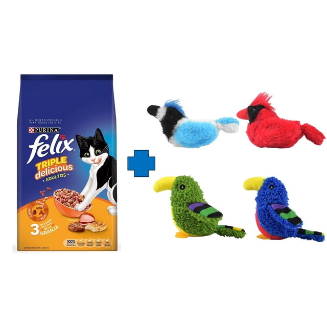 Paquete Felix 10 kg + 1 juguete con sonido de ave real con catnip Fany pets