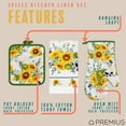 thumbnail image 2 of PREMIUS 3 Piece Printed Kitchen Linen Set, Sunflower, 1 Cotton Towel, 1 Pot Holder, 1 Oven Mitt, 2 of 5