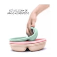 thumbnail image 5 of Juego De 3 Platos De Silicona Para Niños Con Ventosa U Chef Color Beige/verde/rosa, 5 of 5