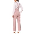 thumbnail image 4 of INSPIRE CHIC Women's Jumpsuits Adjustable Straps Wide Leg Suspenders Overall Jumpsuits M Pink, 4 of 7