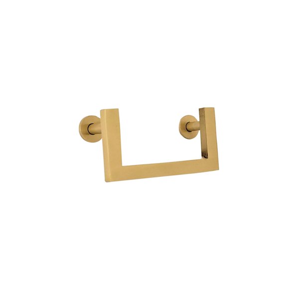 Poignée d'Armoire à Tirer Demi-Carrée 3′′ – Poignée de Tiroir en Laiton Massif, Poignée Demi-Carrée pour Armoire, Laiton Brossé et Chrome – Quincaillerie de Mobilier Moderne