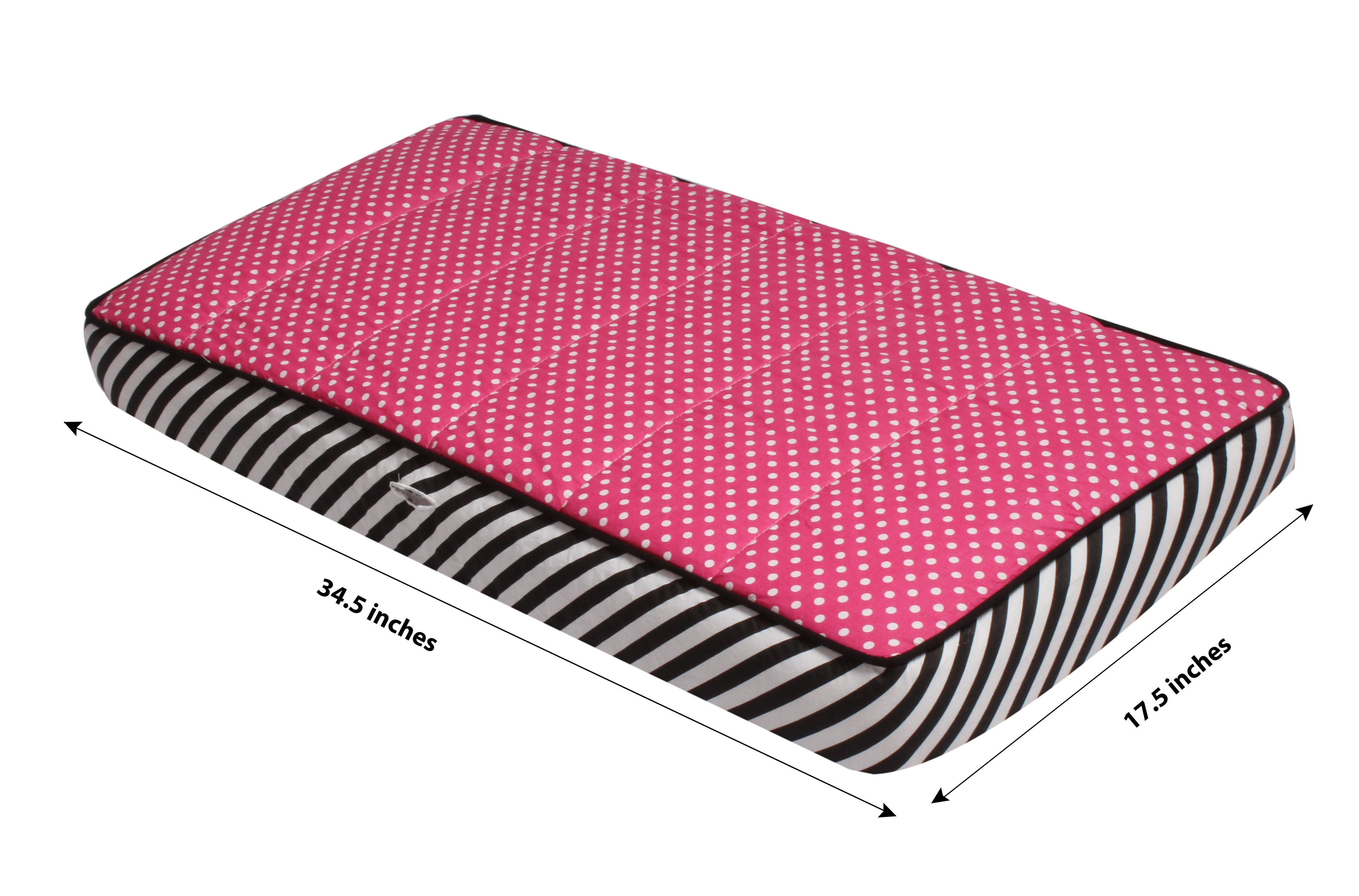 Bacati - Love Aztec Black/Fuchsia Girls Quilted Changing Pad Cover
