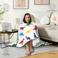 thumbnail image 4 of Wearable Blanket,White Colorful Dinosaurs Silhouette Pattern Hooded Wearable Sherpa Blanket for Adults & Teens,Winter Poncho Shawl Wrap Cape Thick Warm,50"x60", 4 of 5