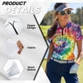 thumbnail image 6 of Binienty Colorful Tie-Dye Husband Wife Matching Shirts Stretchy Comfortable His and Hers Golf Shirts Zip Up Collar Short Sleeve Pullover for Tennis Hiking & Outdoor Sports, 6 of 7
