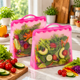thumbnail image 4 of ITPCINC Reusable Silicone Food Storage Bags, Half Gallon 64 oz (1.9 L) Leakproof Freezer & Microwave Safe Reusable Bags, BPA-Free Stand-Up Silicone Bags, Pink, 2-Pack, 4 of 5