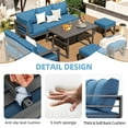 thumbnail image 4 of YODOLLA 6 Piece Aluminum Outdoor Patio Dining Set, Gray/Blue, 4 of 9
