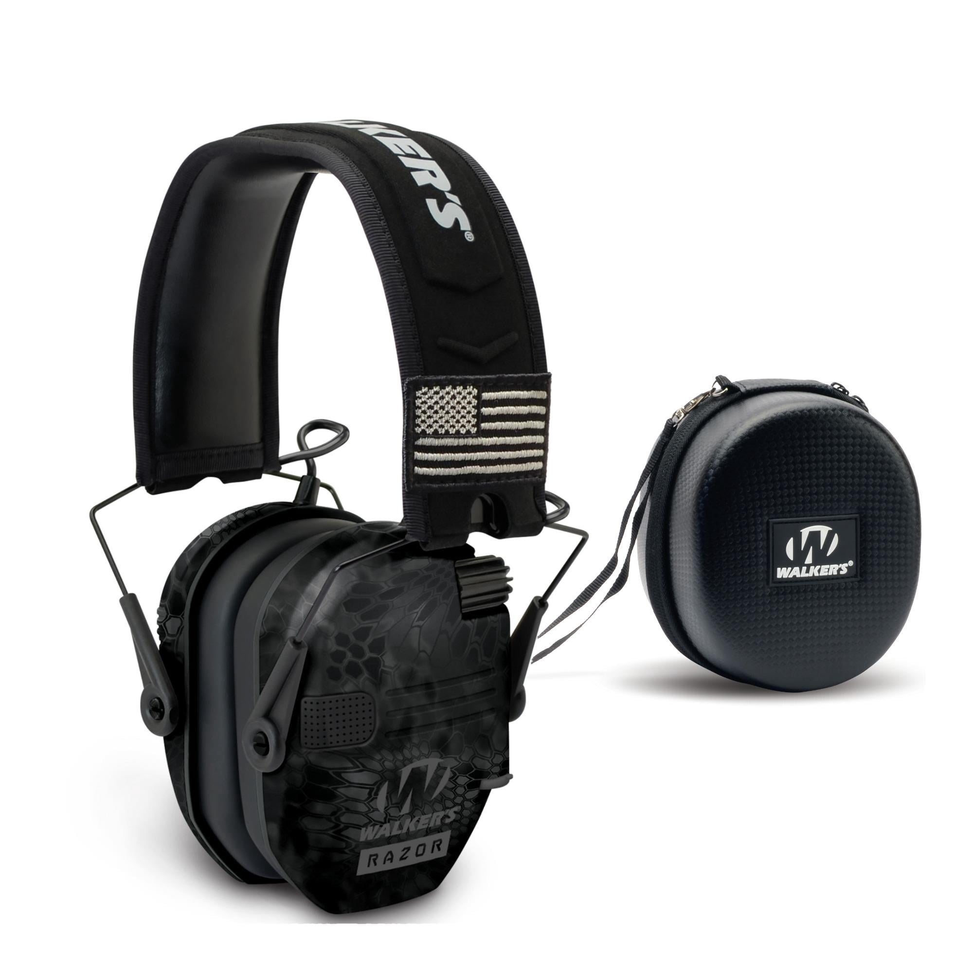 Walkers Razor Slim Electronic Shooting Hearing Protection Muff (Camo) w/Case