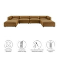 thumbnail image 4 of Modway Auren 6-Piece Upholstered Vegan Leather Modular Sofa in Camel, 4 of 9