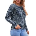 thumbnail image 2 of T-Shirt à Manches Longues Décontracté Mode Col Rond Imprimé pour Femmes, 2 of 8