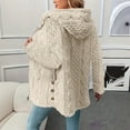 thumbnail image 5 of Women's Mid Length Plush Jacket, Zip Front Hooded Coat with Embossed Pattern, Short Pile Fleece Outerwear, Soft Textured Casual Top, Long Sleeve Everyday Wear Beige L, 5 of 10